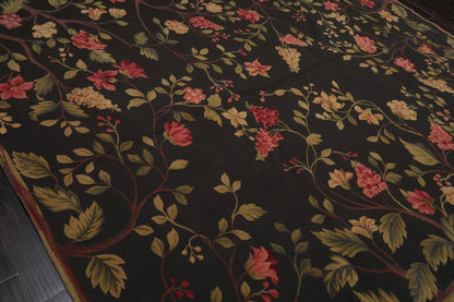 8’3”x9’11" Hand Knotted Wool French Aubusson Savonnerie Area Rug Green