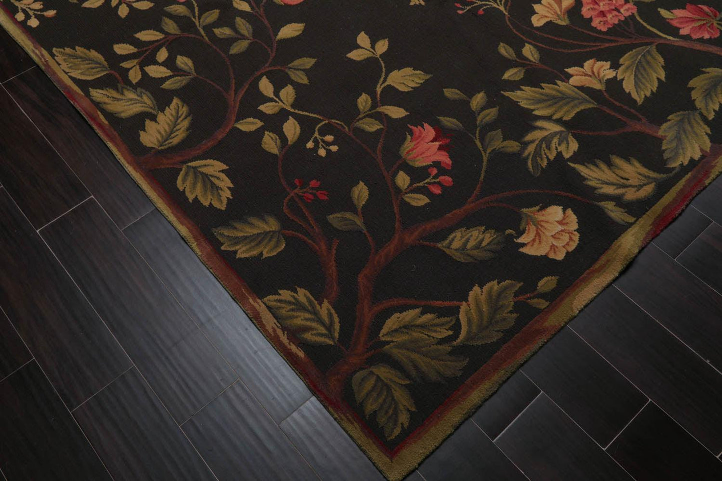 8’3”x9’11" Hand Knotted Wool French Aubusson Savonnerie Area Rug Green