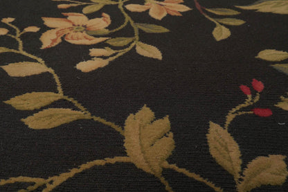 8’3”x9’11" Hand Knotted Wool French Aubusson Savonnerie Area Rug Green