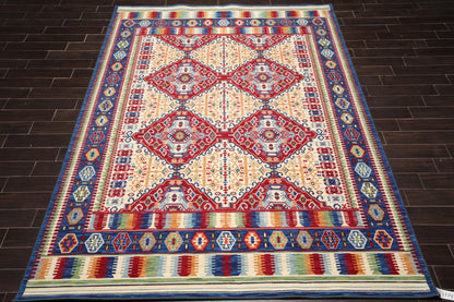 8'1" x 11'4" Traditional 100% Wool Area Rug Ivory Made in USA