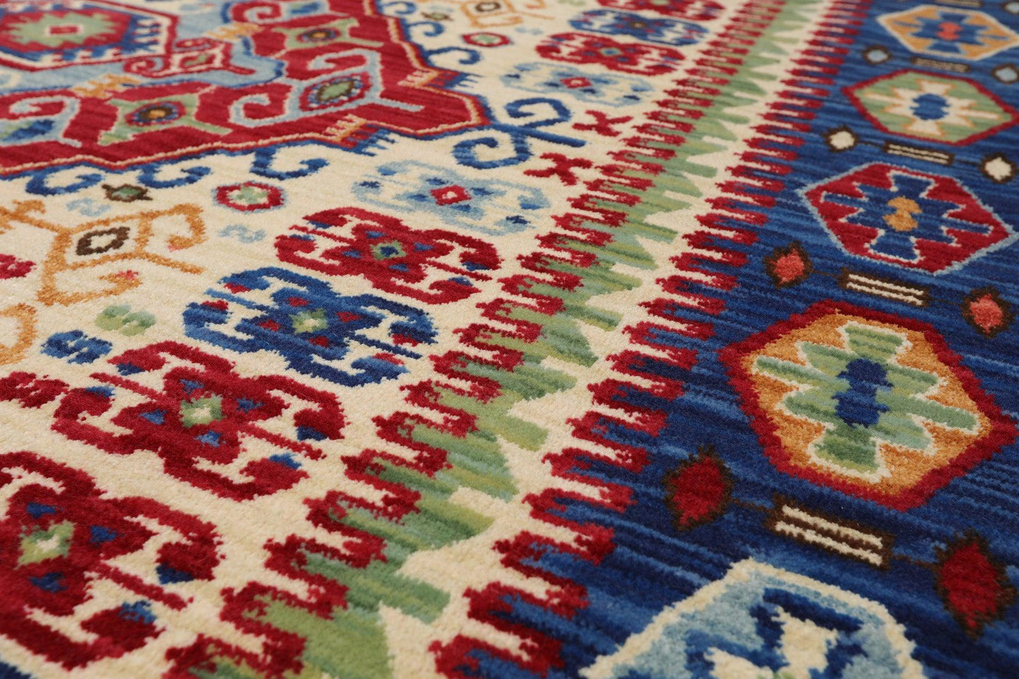 8'1" x 11'4" Traditional 100% Wool Area Rug Ivory Made in USA