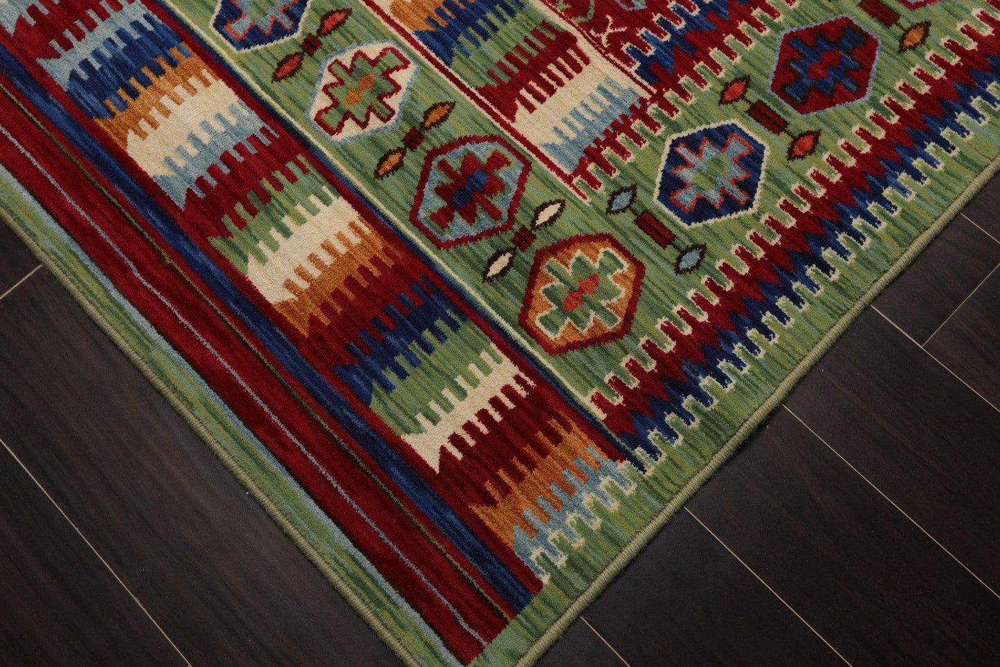 8'1" x 11'3" Medallion 100% Wool Area Rug Red Made in USA