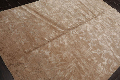 5’6" x 7’5”Hand Knotted 100% Bamboo Silk Tibetan Area Rug Beige