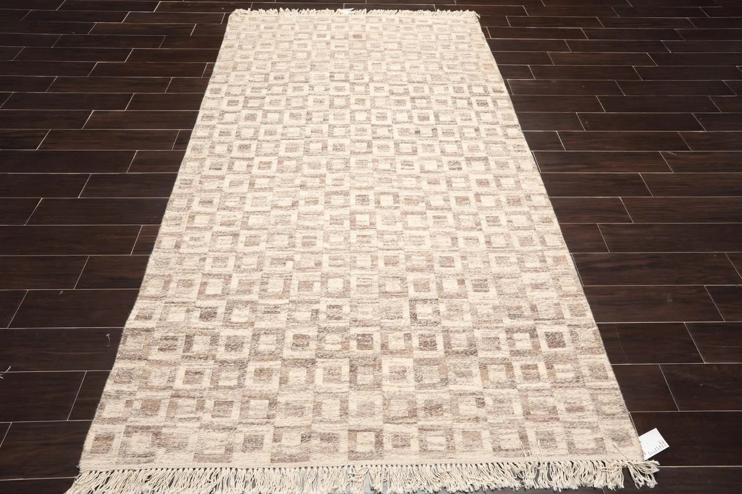 5'1'' x 8'6'' Hand Knotted Wool Modern Area Rug Beige, Brown