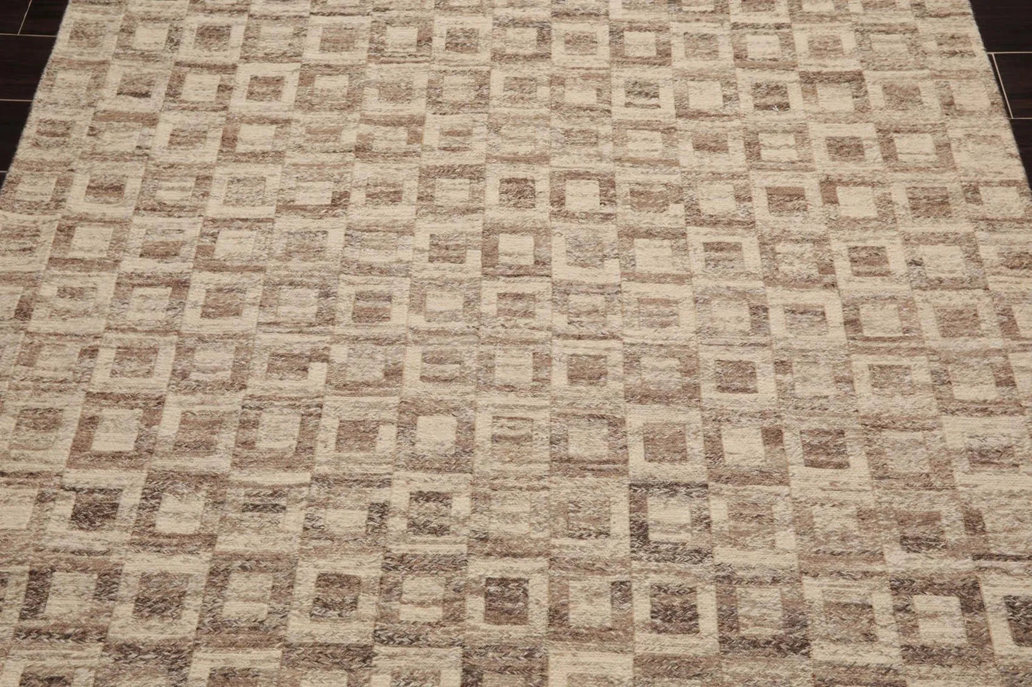 5'1'' x 8'6'' Hand Knotted Wool Modern Area Rug Beige, Brown