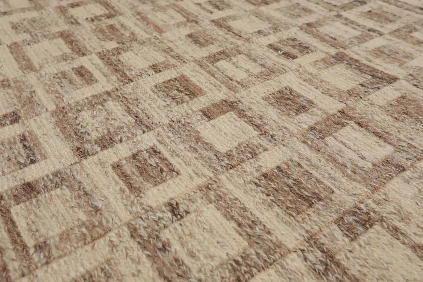 5'1'' x 8'6'' Hand Knotted Wool Modern Area Rug Beige, Brown