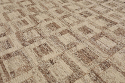 5'1'' x 8'6'' Hand Knotted Wool Modern Area Rug Beige, Brown