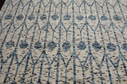 LoomBloom 8x10 White, Gray Hand Knotted Oushak 100% Wool Modern & Contemporary Oriental Area Rug Off