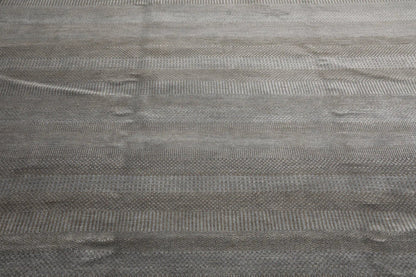 LoomBloom 8x10 Tone On Tone Gray Hand Knotted Tibetan Wool and Silk Tibetan Modern & Contemporary Oriental Area Rug