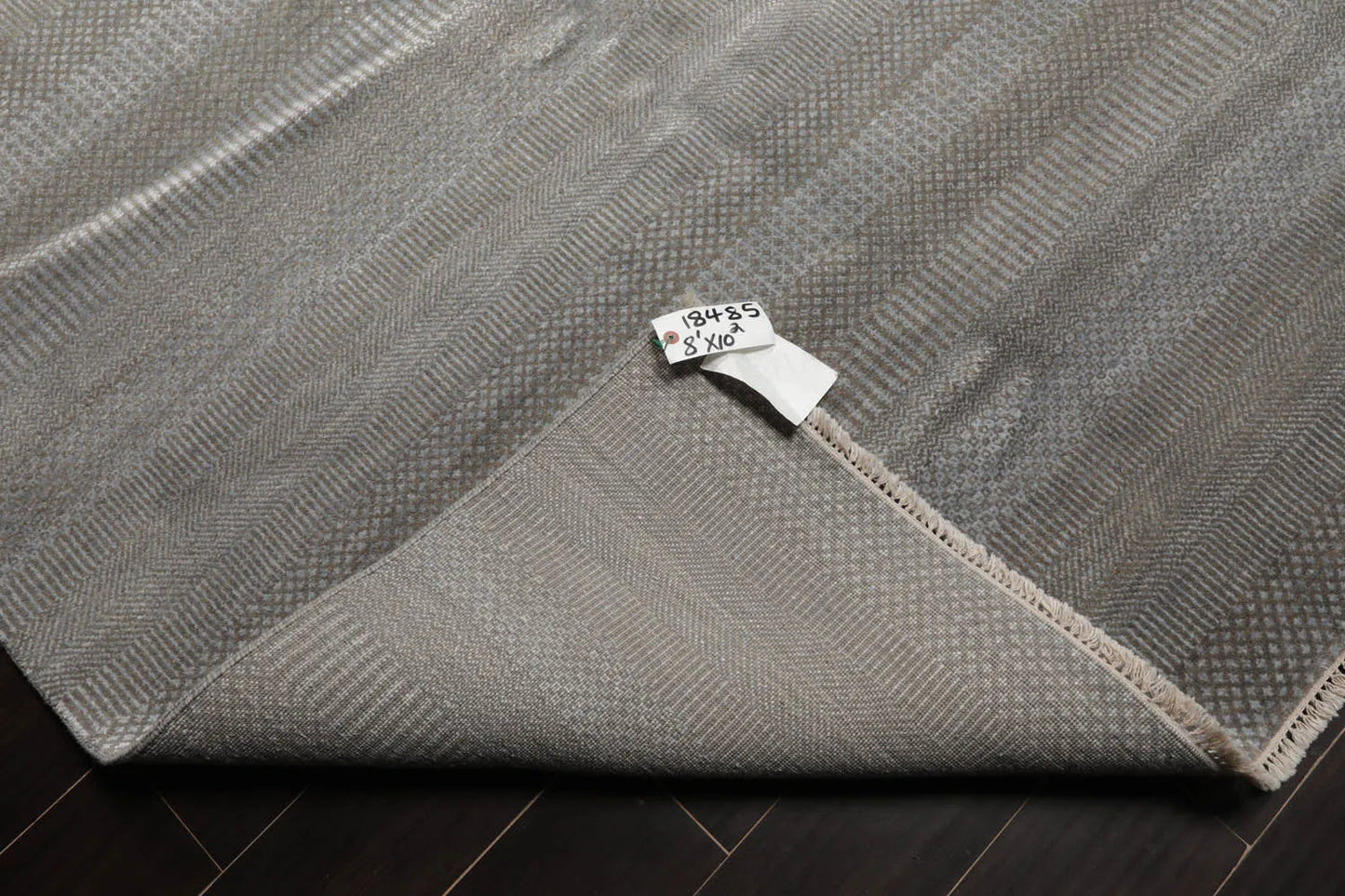 LoomBloom 8x10 Tone On Tone Gray Hand Knotted Tibetan Wool and Silk Tibetan Modern & Contemporary Oriental Area Rug