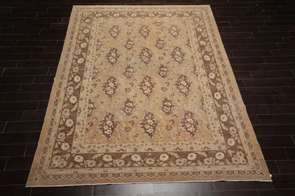 8x10 Tan, Beige Hand Knotted 100% Wool Chobi Peshawar Traditional 200 KPSI Oriental Area Rug
