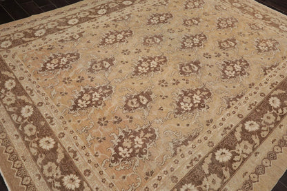 8x10 Tan, Beige Hand Knotted 100% Wool Chobi Peshawar Traditional 200 KPSI Oriental Area Rug