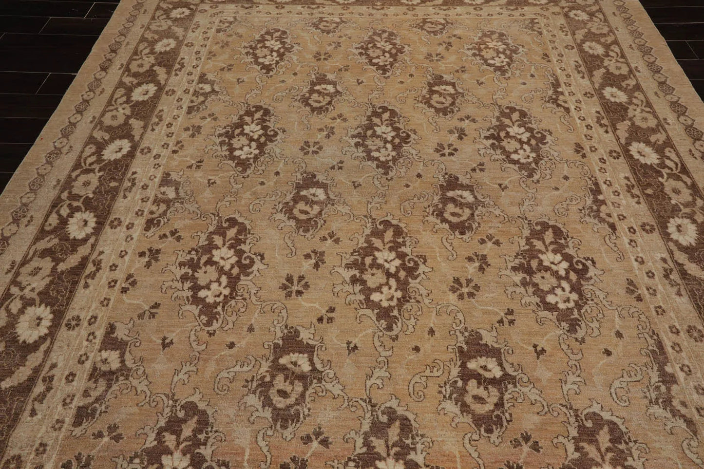 8x10 Tan, Beige Hand Knotted 100% Wool Chobi Peshawar Traditional 200 KPSI Oriental Area Rug