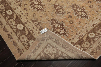 8x10 Tan, Beige Hand Knotted 100% Wool Chobi Peshawar Traditional 200 KPSI Oriental Area Rug