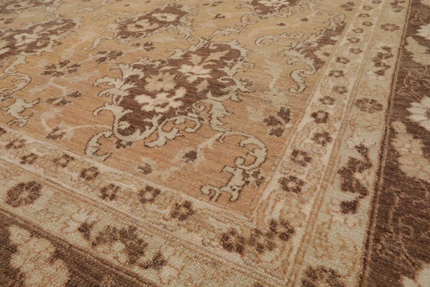 8x10 Tan, Beige Hand Knotted 100% Wool Chobi Peshawar Traditional 200 KPSI Oriental Area Rug