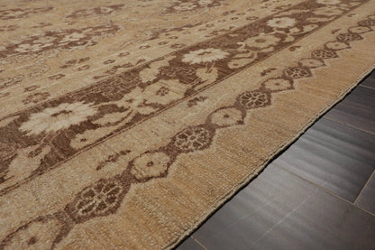 8x10 Tan, Beige Hand Knotted 100% Wool Chobi Peshawar Traditional 200 KPSI Oriental Area Rug