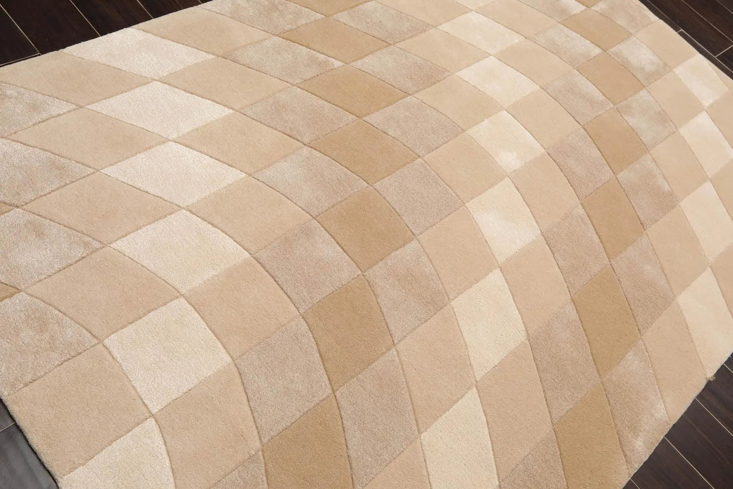 5' x 7'6'' Handmade Wool & Art Silk Hip Designer Area Rug Beige Ivory, Taupe