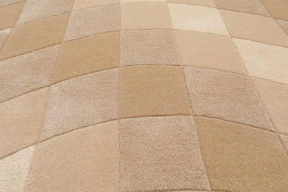 5' x 7'6'' Handmade Wool & Art Silk Hip Designer Area Rug Beige Ivory, Taupe