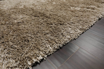 4x6 Moss Hand Made Shag Wool & Polypropylene Modern & Contemporary Oriental Area Rug