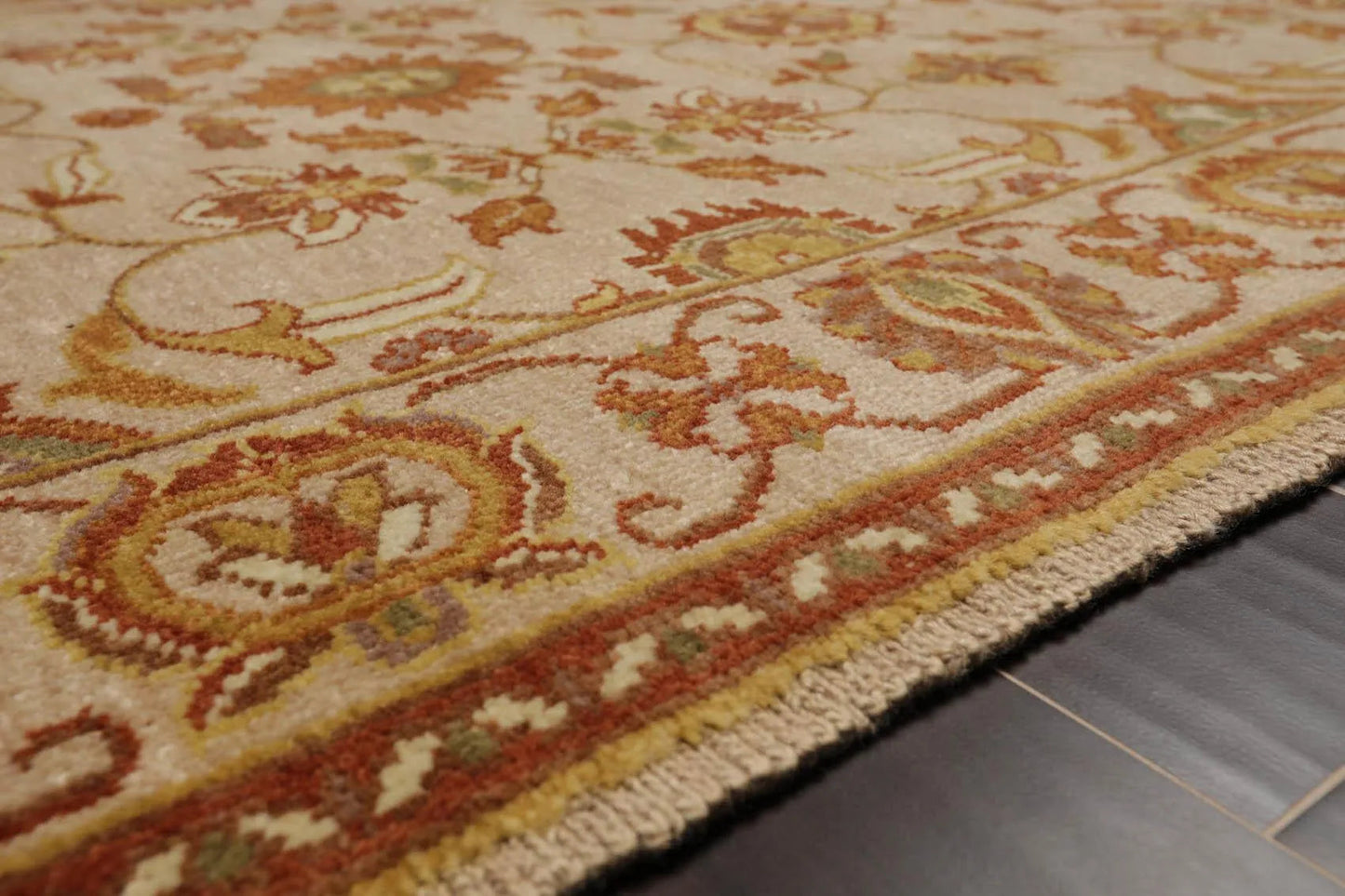 4' x 5'11'' Hand Knotted 100% Wool Oushak Traditional Area Rug Taupe, Beige