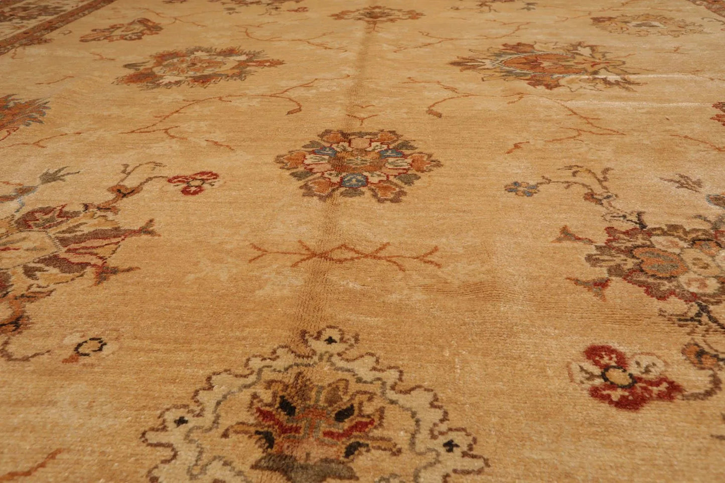 9'4'' x 12'8'' Hand Knotted 100% Wool Rare Egyptian Oushak Area Rug Tan Beige