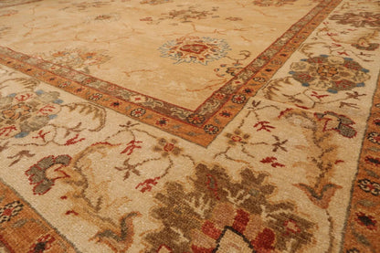 9'4'' x 12'8'' Hand Knotted 100% Wool Rare Egyptian Oushak Area Rug Tan Beige