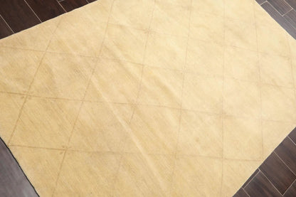 4'2'' x 5'11'' Hand Knotted Tibetan Wool Diamond Oriental Area Rug Pistachio