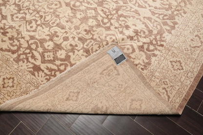 9’x12’ Hand Knotted Designer Tibetan Wool Antique Reproduction Area Rug Beige