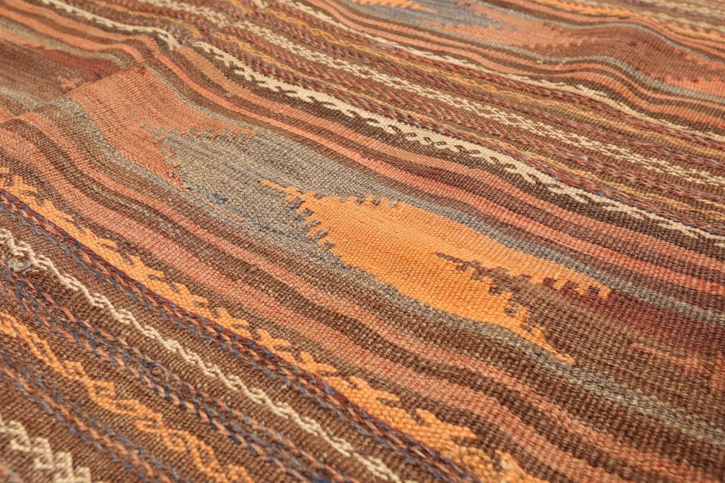 3'9''x7'2'' Vintage Hand-Woven Afghan Kilim Wool Tribal Southwestern Area Rug