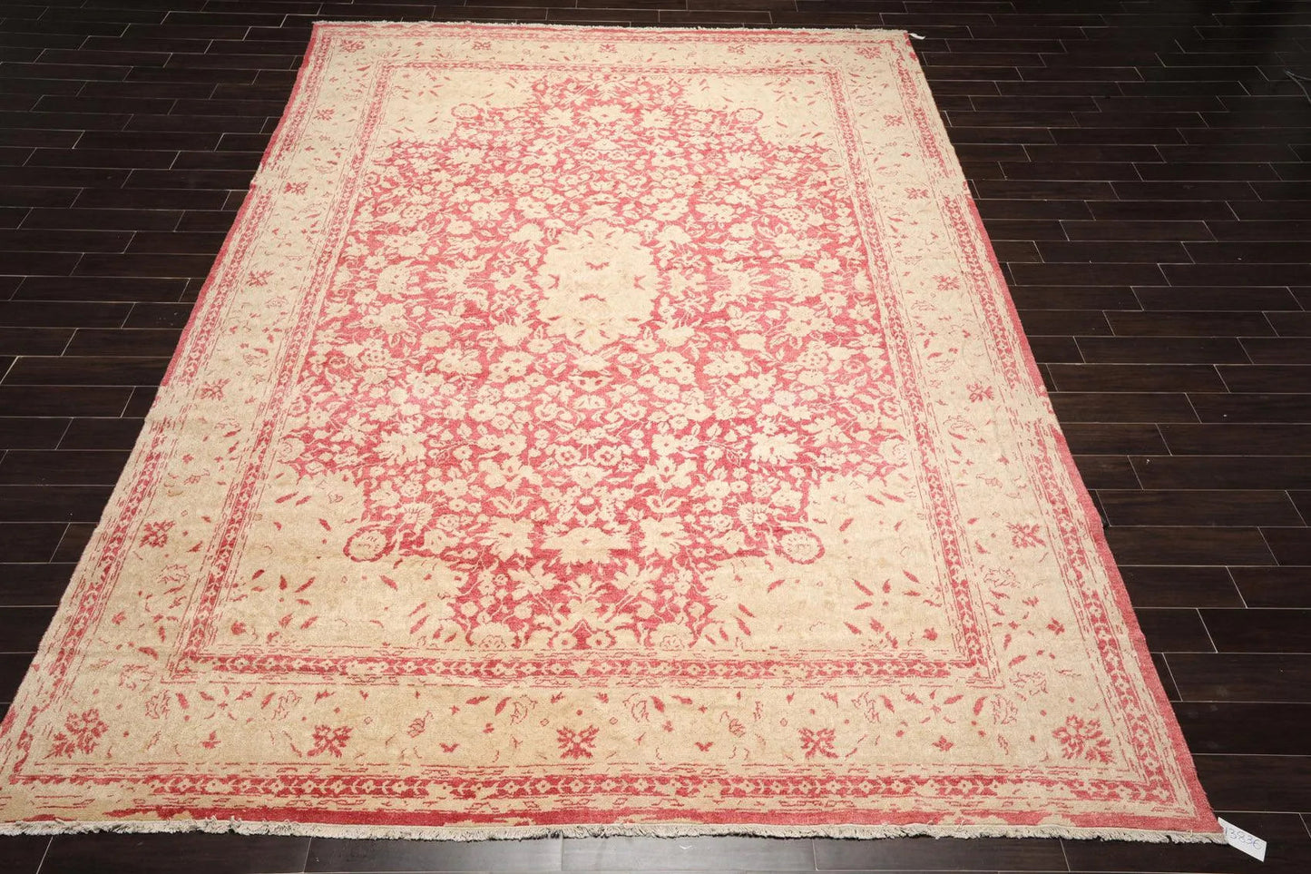 10' x14' Hand Knotted Antique Reproduction Erased Pattern Area Rug Pomegranate