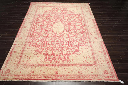 10' x14' Hand Knotted Antique Reproduction Erased Pattern Area Rug Pomegranate