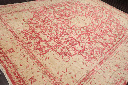 10' x14' Hand Knotted Antique Reproduction Erased Pattern Area Rug Pomegranate