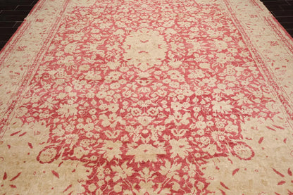 10' x14' Hand Knotted Antique Reproduction Erased Pattern Area Rug Pomegranate