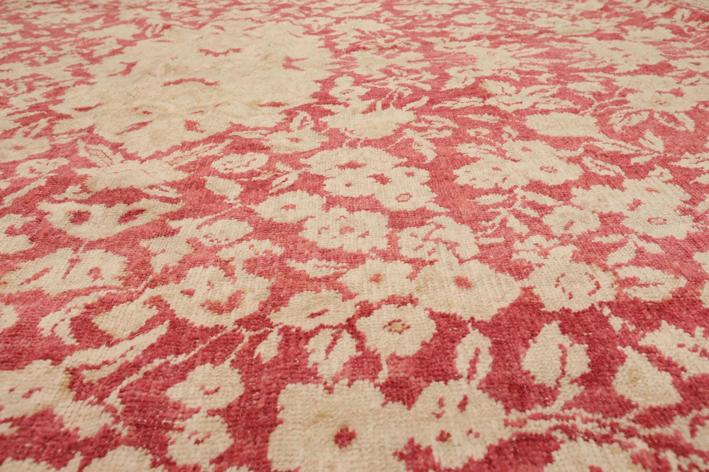 10' x14' Hand Knotted Antique Reproduction Erased Pattern Area Rug Pomegranate
