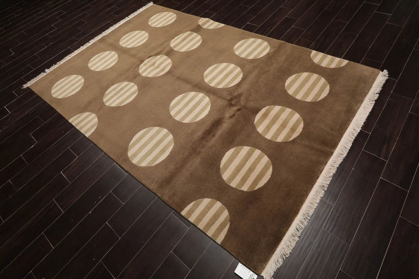 6x9 Olive Hand Knotted Art Deco Geometric Wool and Silk Oriental Area Rug