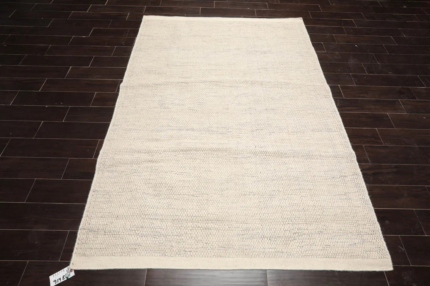 LoomBloom 5x8ft Ivory Handcrafted Designer Kilim Wool Oriental Area Rug