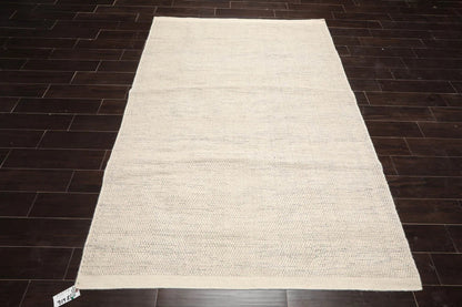 LoomBloom 5x8ft Ivory Handcrafted Designer Kilim Wool Oriental Area Rug