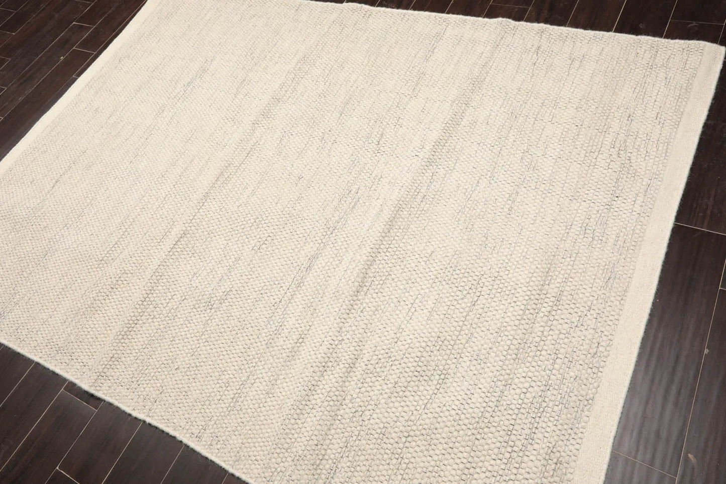 LoomBloom 5x8ft Ivory Handcrafted Designer Kilim Wool Oriental Area Rug