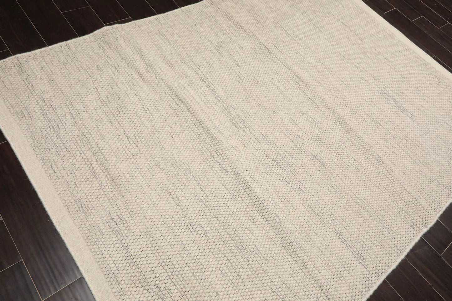 LoomBloom 5x8ft Ivory Handcrafted Designer Kilim Wool Oriental Area Rug