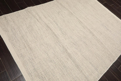 LoomBloom 5x8ft Ivory Handcrafted Designer Kilim Wool Oriental Area Rug