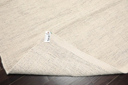 LoomBloom 5x8ft Ivory Handcrafted Designer Kilim Wool Oriental Area Rug