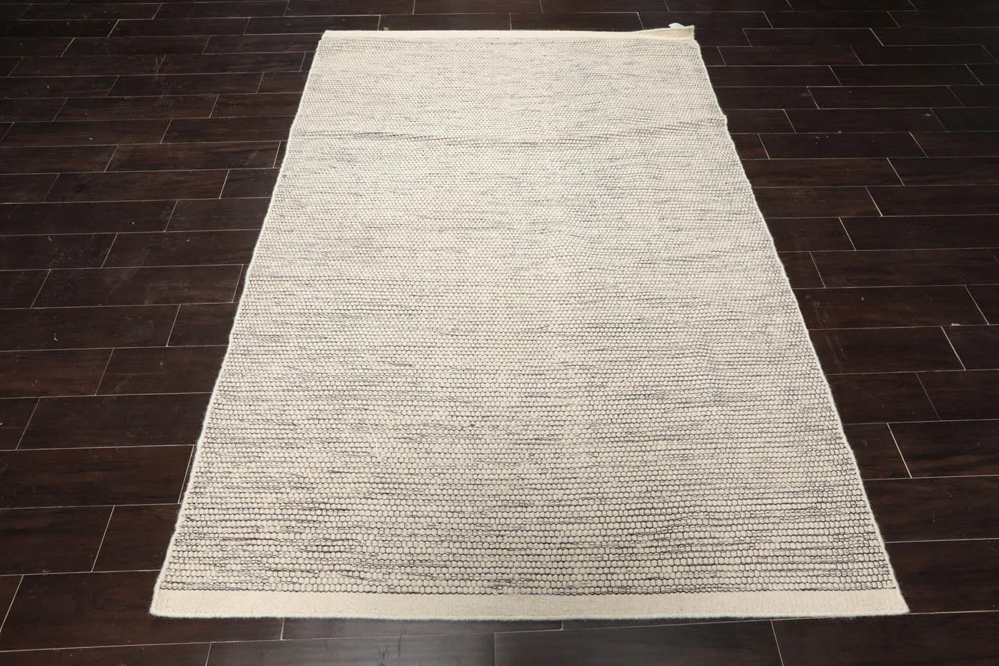 LoomBloom 5x8ft Ivory Handcrafted Designer Kilim Wool Oriental Area Rug