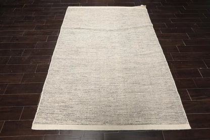 LoomBloom 5x8ft Ivory Handcrafted Designer Kilim Wool Oriental Area Rug