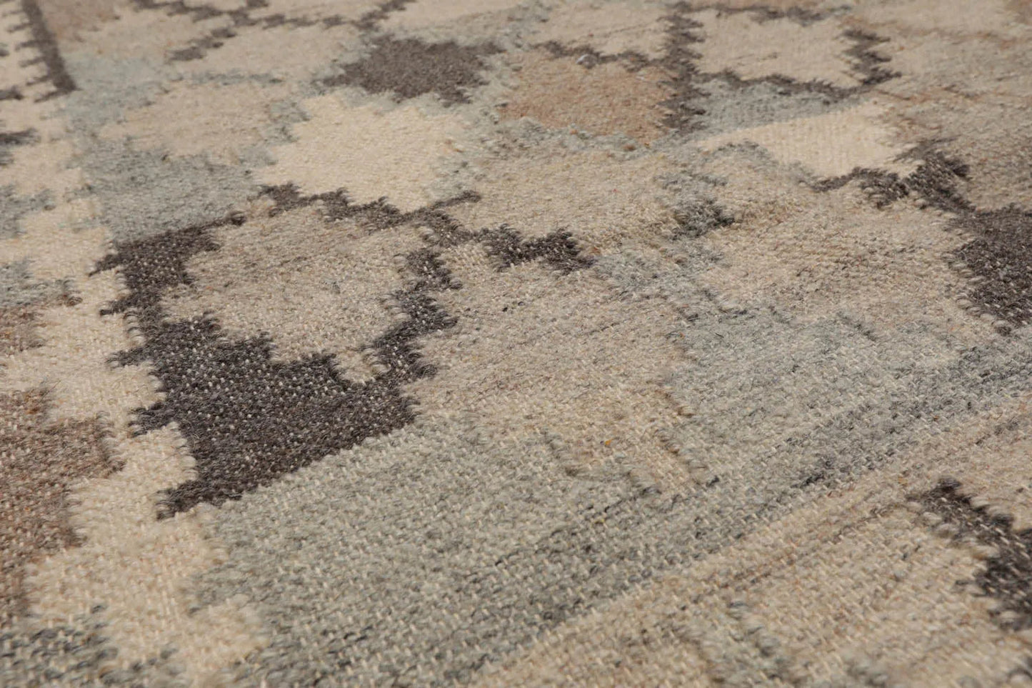 LoomBloom 5x8 Southwestern Beige Handcrafted Wool Kilim Rug