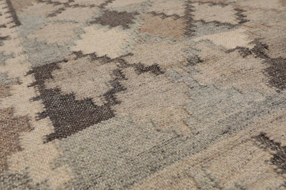 LoomBloom 5x8 Southwestern Beige Handcrafted Wool Kilim Rug