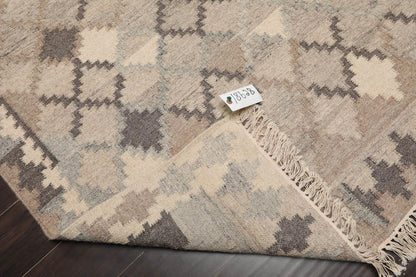 LoomBloom 5x8 Southwestern Beige Handcrafted Wool Kilim Rug