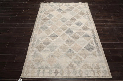 LoomBloom 5x8 Beige Authentic Southwestern Moroccan Wool Oriental Area Rug