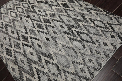 LoomBloom Gray Southwestern Kilim Wool Rug in 5x8 Size