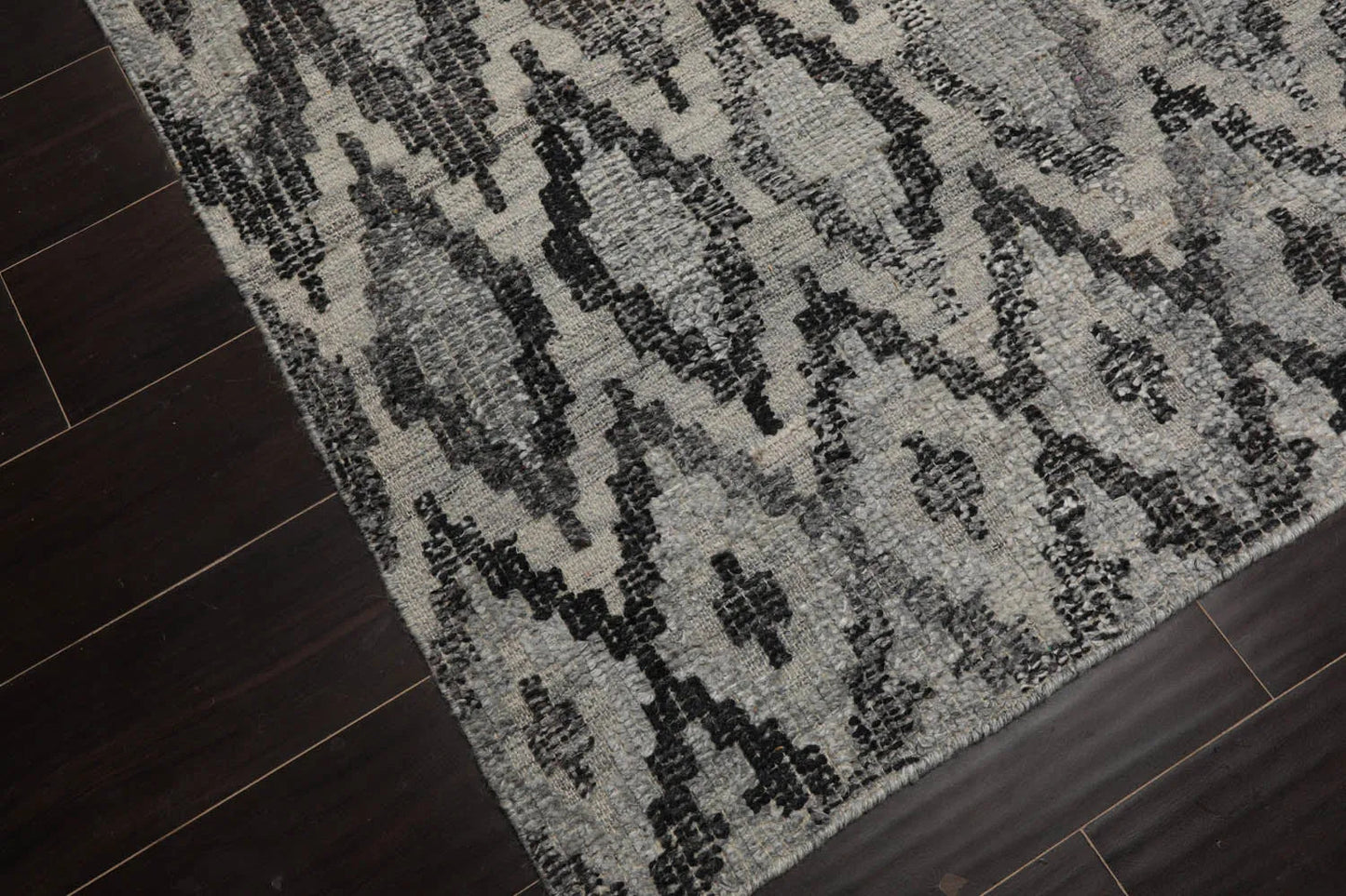 LoomBloom Gray Southwestern Kilim Wool Rug in 5x8 Size
