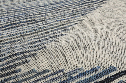 LoomBloom Geometric Kilim Wool Ivory Hand-Woven 5x8 Area Rug